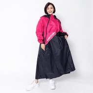 EVO終結者斜開雙拉鍊專利連身式雨衣-桃紅