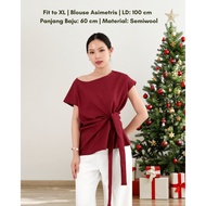 Korean Women's Asymmetrical Top | Asymmetrical Top Women's Blouse | Women's Christmas Top Outfit