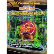 (h) MINI FISH TANK BETTA FISH POOL SETUP READY SUPER BEAUTIFUL OPTICAL LED LANDSCAPE SIZE 20x20x30 3