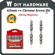 YY DiY 65mm ++ S2 Magnetic Double End Magnetic Screwdriver Bits Power Bits