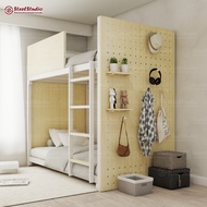 เตียงสองชั้นมินิมอล เตียงโฮสเทลมินิมอล ท้ายเตียงPegBoard
