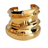 YSL SAINT LAURENT 金色黃銅手鐲 別針絲巾頸巾束圈 特色奢華設計