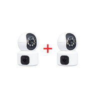 ซื้อ1แถม1 กล้องวงจรปิด V380 Pro เลนส์คู่ Security Camera บ้าน 8MP HD 1080P กันน้ํา เสียงสองทาง Infrared night vision กล้องหมุนได้​ องศา กันน้ำ กันฝน ติดตามการเฝ้าระวังอัตโนมัติ กล้องวงจรปิดระยะไกล 360°PTZ Control CCTV Camera with Alarm