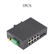 ตัวรับส่งสัญญาณกิกะบิต SFP อุตสาหกรรม2 SFP ถึง8 POE 10/100/1000M สวิตช์ไฟเบอร์ออปติก550M/2KM/3KM สำห