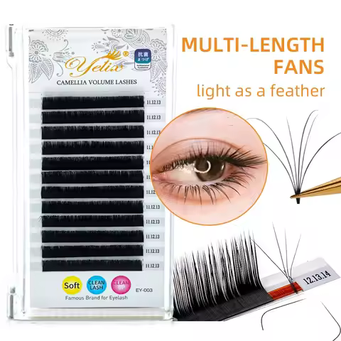 Premium Camellia Eyelash Multi-length Soft Volume Lashes B/C/CC/D Curl Natural Lashes Extension Cili