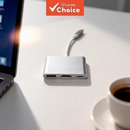 Aluminum Silver 3-in-1 USB C to 4K HDMI SD Card Reader OTG Hub for Laptop/Tablet 3 dalam 1 USB-C ke 