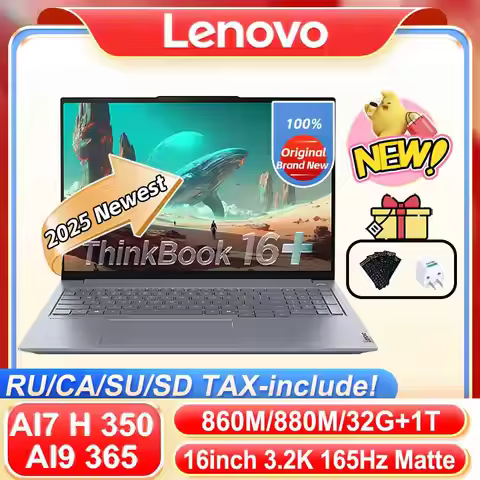 【NEW】 Lenovo ThinkBook 16+ AI7 H 350/860M AI9-365/880M 3.2K Resolution 165Hz Refresh rate