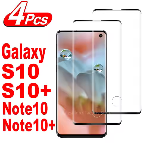 1/4Pcs 3D Screen Protector Glass For Samsung Galaxy S10 S10+ Note 10 Plus Note10+ Tempered Glass Fil