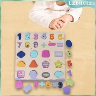 [lzdhuiz3] Montessori Blocks Puzzle Wooden Number Puzzle Toy for Baby Toddlers Gifts