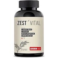 Zest'vital Arginine 4.0: Zest'vital: L-Arginine (Base), L-Citrulline, Red Wine Polyphenols, 5-MTHF Calcium and Much More, 100 % Vegan, 240 Capsules