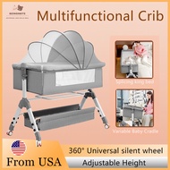 BEINGMATE Baby Crib Liftable Baby Rocker Bassinet Bed Multifunctional Mobile Crib For Baby