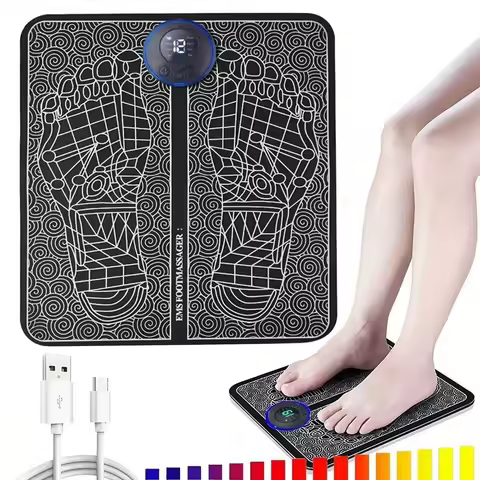 1PC EMS pulse foot massage pad, portable USB charging electric foot circulation massager, can relax 