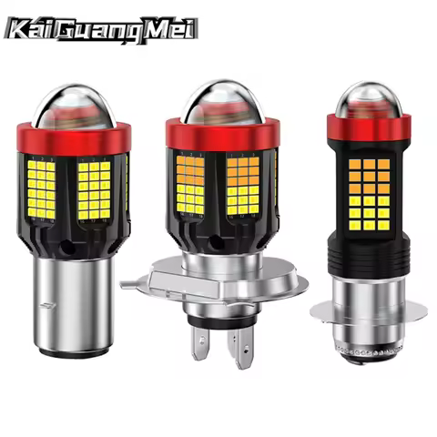 1PC Hi Lo Beam Motorcycle Headlight Bulb 108SMD 72SMD With Lens H4 BA20D P15D H6 12V 80V Spotlight F