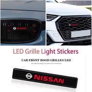 Nissan Car Front Hood Grille Logo LED Logo Badge Decorative Light for NV200 Note Qashqai Sylphy Kicks Serena NV350 X Trail Elgrand Navara