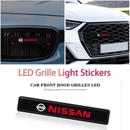 Nissan Car Front Hood Grille Logo LED Logo Badge Decorative Light for NV200 Note Qashqai Sylphy Kick