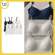 *Miyeon* BR765 Summer Tank Top PURE and Floral Lace Bow Camisole for Clothing Wanita with Foam Cup