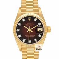 【大眾金時代】ROLEX 勞力士6917 Datejust 18K蠔式女錶 市場罕見 原廠漸層紅十鑽面盤 原廠錶帶未整理 錶徑26mm 自動上鍊 B1639