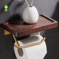 Bathroom Punch-Free Walnut Paper Towel Holder Toilet Roll Holder Toilet Paper Storage Rack Tissue Bo