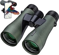 12X50 Professional HD Binoculars for Adults with Phone Adapter, High Power Binoculars with BaK4 prisms, Super Bright Lightweight &amp; Waterproof Binoculars Perfect for Bird Watching, Hunting, Stargazing