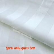 ready sprei hotel garis putih 100% full cotton tc 300/ sprei only