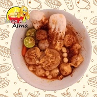 Baso Aci Ayam Suir Jumbo Mercon Pedas Bakso Boci Instan khas Garut
