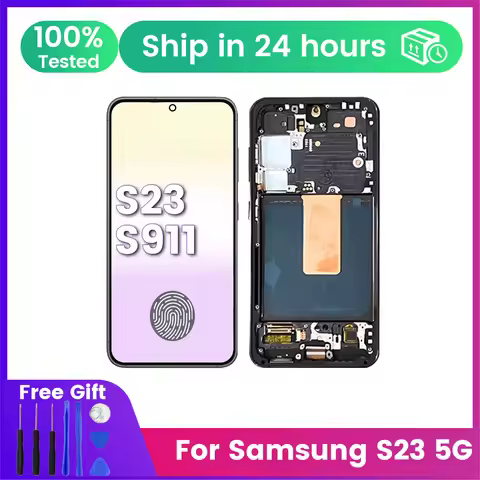 AMOLED For Samsung Galaxy pantall S23 with frame S23 5G S911 S911B S911U S911W S911E Display assembl