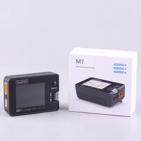 ToolkitRC M7 200W 10A DC Balance Charger Discharger for 1-6S Lipo Battery With Voltage Servo Checker