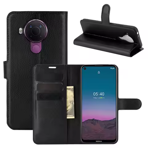 Luxury Phone Case For Nokia 5.4 Wallet Card Holder Kickstand Flip PU Leather Protective Capa For Nok