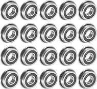 uxcell F695-2RS Flanged Ball Bearing 5x13x4mm Double Sealed Chrome Steel Flange Bearings, 20pcs