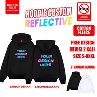 ORORA Custom Reflective Screen Printed Hoodie | Custom Hoodie of Your Own Design | Custom Hoodie 1 A