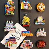 【Shipment Within 24 Hours】Tianjin Travel City Souvenir Fridge Magnetic Sticker 3D Pretzel Bun Refrig