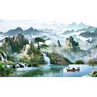 Tranh phông nền 3D dán hồ cá Aqua_019 KT 120 x 60 cm