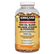 Kirkland Signature 100% Wild Fish Oil Blend with Alaskan Salmon Oil, 1000mg, 400 Softgels (Imported 