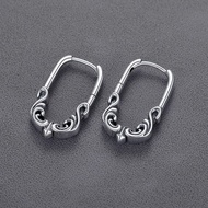 S925 Unique Totem Earrings Thai Silver Retro Circle Earrings Trendy Unique Earrings Female S925 Uniq