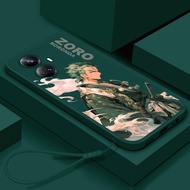 Casing Realme 8 9 10 Pro Plus 8i 9i Cartoon Anime one piece Zoro Comic Phone Case Straight edge Shockproof Soft Silicone Cover