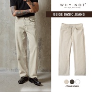 WHY NOT Beige Basic Jean Men's Jeans - Beige Straight Fit Men's Jeans Clean Fit Style