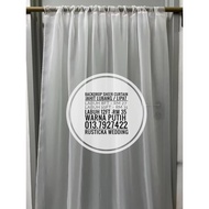 Kain Backdrop Pelamin Sheer Curtain Kain Sheer Transparent See through Plush Meter Wedding Backdrop 