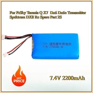 New 7.4V 2200mAh Lipo  Rechargeable Battery For FrSky Taranis Q X7  Dx6 Dx6e Transmitter Spektrum DX