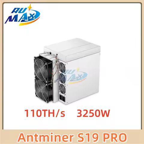 Antminer S19 Pro 110T Bitcoin Mining Machine - High Performance ASIC Miner with 29.5J/TH Low Power C