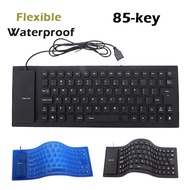🇲🇾Flexible 85key Computer Keyboard Silicone Mute Soft Keyboard USB Wired Portable Mini Laptop Pc Fol