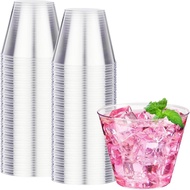 RACETOP 9 oz Clear Plastic Cups 100 packs, Disposable Plastic Party Cups Tumblers, Cocktail Cups, Pe