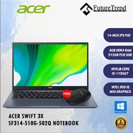 Acer Swift 3X (SF314-510G-502Q) I5-1135G7/8G/512G/14"FHD IPS/Intel Iris Xe/Win/Free 1 PHILIPS WIRELESS MOUSE