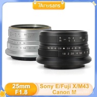【In stock】7artisans 25mm F1.8 APC-S Manual Focus Prime Lens BQDB