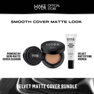 Make Over Velvet Matte Cover Bundle-Velvet Primer+Powerstay Demi-Matte Cover Cushion:Poreless,No Cak