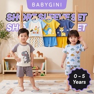 Budak Baju Lengan Pendek Set 0-5 Years Lelaki Perempuan Boy Girl Short Sleeve Set Unisex Cute Top