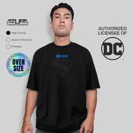 Azura Tshirt Oversize DC Original Superman 2025 Logo Text Black On Black Hitam