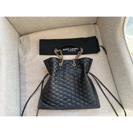 Ysl Female Bag Retro Quilted Diamond Check Drawstring Tote Bag Large Capacity Shopping Bag Underarm 