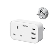 MSCIEN UK to European Plug Adapter with USB C, Universal Travel Plug Adapter UK to EU/ Australia to 