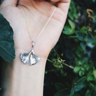 銀杏葉- 純銀項鍊 Ginkgo biloba-925 silver necklace