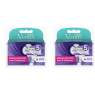 Gillette Venus Deluxe Smooth Swirl & Platinum (4+4=8 Refill Cartridges)